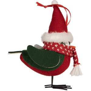 Clayre & Eef 66339 Decoratie Vogel 11x7x12 cm Rood en...