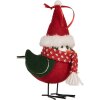 Clayre & Eef 66339 Decoratie Vogel 11x7x12 cm Rood en Zwart