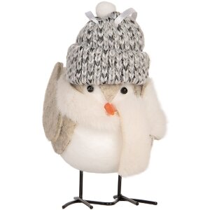Clayre & Eef 66340 Decoratie Vogel 11x7x12 cm Wit