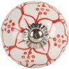 Clayre & Eef 66435 Deurknop Wit en Rood Ø 4x4 cm