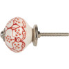 Clayre & Eef 66435 Deurknop Wit en Rood Ø 4x4 cm