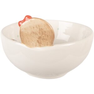 Clayre & Eef 6CE2216 Schaal 18x17x12 cm Wit Roze 700 ml