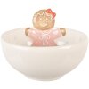 Clayre & Eef 6CE2216 Schaal 18x17x12 cm Wit Roze 700 ml