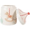 Clayre & Eef 6CE2218 Voorraaddoos met deksel Ø 15x22 cm Wit/Bruin