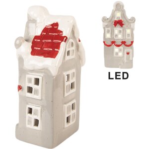 Clayre & Eef 6CE2219G Decoratief LED-huis 11x9x22 cm...