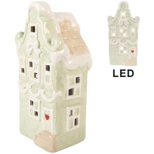Clayre & Eef 6CE2219GR Decoratie Huis LED 11x9x22 cm...