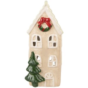 Clayre & Eef 6CE2221 Decoratie Huis 9x8x20 cm Beige