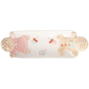 Clayre & Eef 6CE2224 Schaal 31x10x5 cm Wit Bruin...