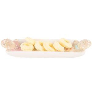 Clayre & Eef 6CE2224 Schaal 31x10x5 cm Wit Bruin...