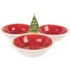 Clayre & Eef 6CE2225 Schaal 26x26x10 cm Rood Wit Keramiek