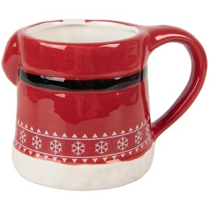 Clayre & Eef 6CEMU0196 Beker 15x10x19 cm Rood en Wit