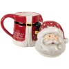Clayre & Eef 6CEMU0196 Beker 15x10x19 cm Rood en Wit