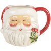 Clayre & Eef 6CEMU0197 Beker 16x12x11 cm / 550 ml Keramiek rood/wit