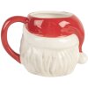 Clayre & Eef 6CEMU0197 Beker 16x12x11 cm / 550 ml Keramiek rood/wit