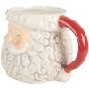 Clayre & Eef 6CEMU0201R Beker 550ml Wit Rood 16x11x10cm