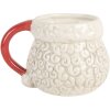 Clayre & Eef 6CEMU0201R Beker 550ml Wit Rood 16x11x10cm