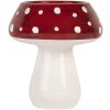 Clayre & Eef 6GL5199 Kandelaar Pilz Ø 7x7 cm wit-rood