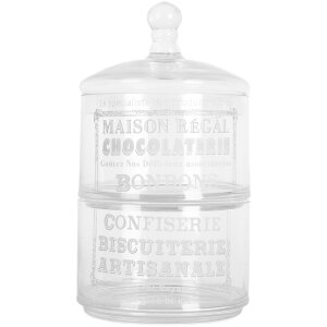 Clayre & Eef 6GL5209 Voorraadglas met deksel 17x30 cm