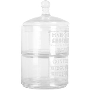 Clayre & Eef 6GL5209 Voorraadglas met deksel 17x30 cm