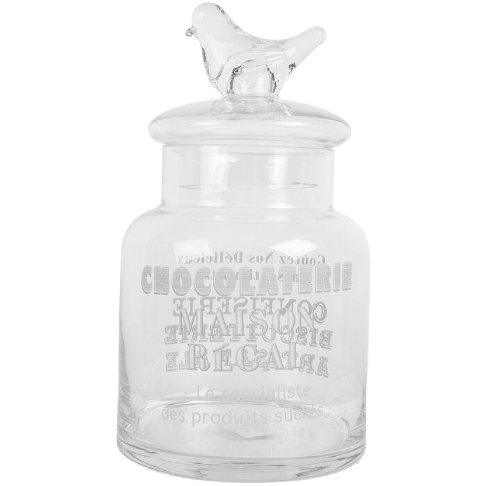 Clayre & Eef 6GL5210 Glazen voorraadpot met deksel Ø 13x23 cm