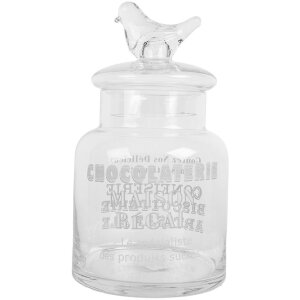 Clayre & Eef 6GL5210 Glazen voorraadpot met deksel Ø 13x23 cm