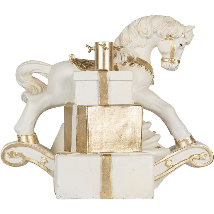 Clayre & Eef 6MG0129 Kerstboomstandaard 47x30x38 cm Wit-Goud