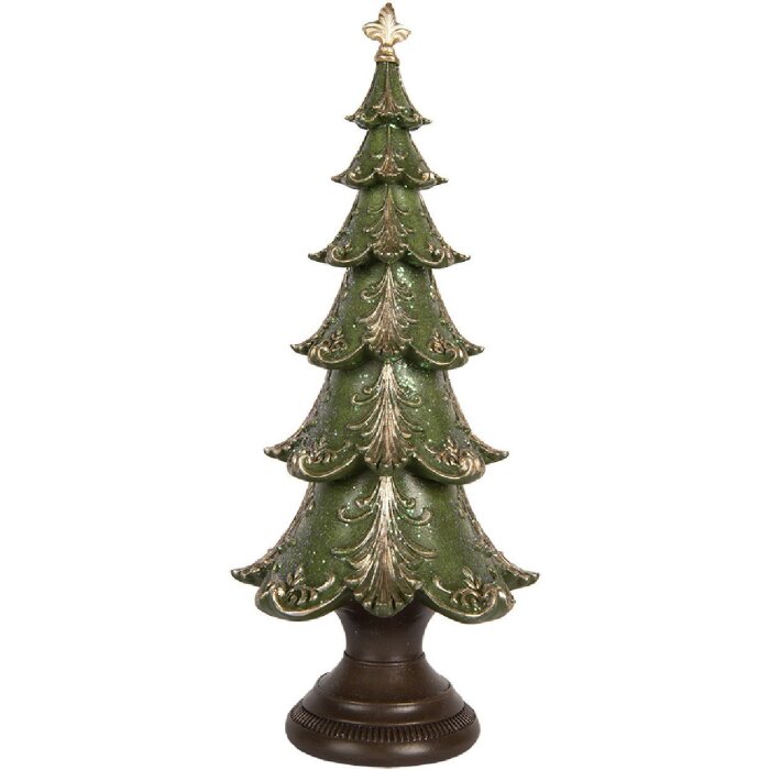 Clayre & Eef 6PR5403 Kerstboom Decoratie Ø 18x41 cm Groen & Bruin