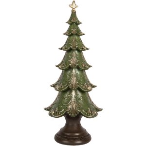 Clayre & Eef 6PR5403 Kerstboom Decoratie Ø 18x41 cm Groen & Bruin