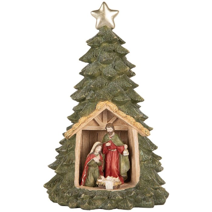 Clayre & Eef 6PR5404 Decoratieve Kerstboom met LED 15x24 cm