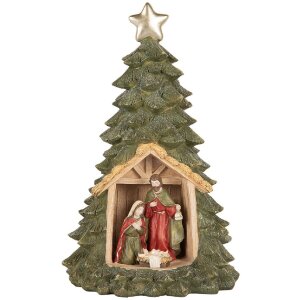 Clayre & Eef 6PR5404 Decoratieve Kerstboom met LED 15x24 cm