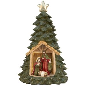 Clayre & Eef 6PR5404 Decoratieve Kerstboom met LED 15x24 cm