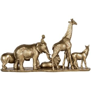 Clayre & Eef 6PR5633 Decoratieve Dieren 52x14x30 cm Goudkleurig