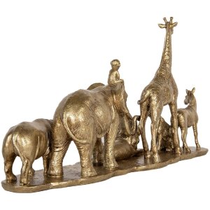 Clayre & Eef 6PR5633 Decoratieve Dieren 52x14x30 cm Goudkleurig