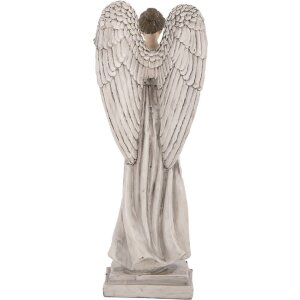 Clayre & Eef 6PR5634 Decoratie Engel 9x8x23 cm Wit Grijs