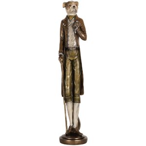 Clayre & Eef 6PR5635 Decoratieve Hond 10x10x50 cm Bruin