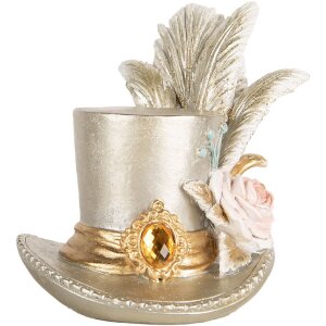 Clayre & Eef 6PR5639 Decoratieve Hoed Zilverkleurig...
