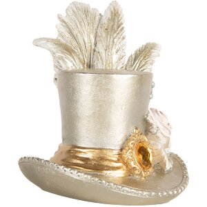 Clayre & Eef 6PR5639 Decoratieve Hoed Zilverkleurig...