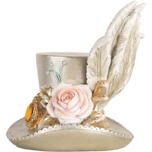 Clayre & Eef 6PR5639 Decoratieve Hoed Zilverkleurig 13x11x13 cm
