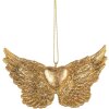 Clayre & Eef 6PR5640 Decoratiehanger Vleugels 10x2x7 cm Goudkleurig