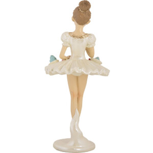 Clayre & Eef 6PR5643 Decoratie Ballerina Ø 10x24 cm Wit Beige