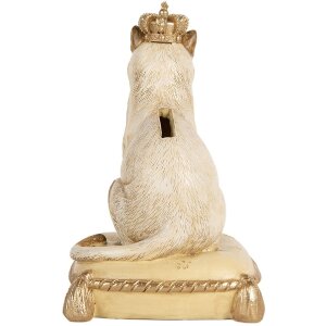 Clayre & Eef 6PR5644 Spaarpot Kat Beige 13x13x20 cm