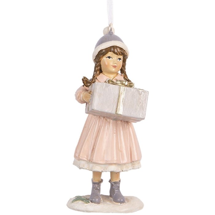 Clayre & Eef 6PR5654 Decoratiehanger Kind Roze 5x5x11 cm