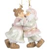Clayre & Eef 6PR5656 Kersthanger Kerstman met Vrouw 7x4x8 cm Roze en Groen