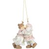 Clayre & Eef 6PR5656 Kersthanger Kerstman met Vrouw 7x4x8 cm Roze en Groen