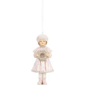 Clayre & Eef 6PR5658 Decoratiehanger Kind Roze 5x4x11 cm