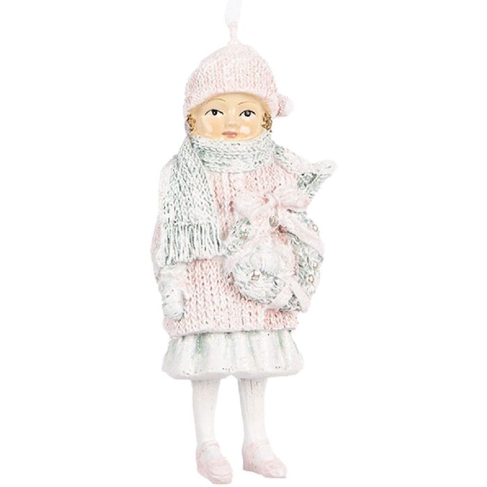 Clayre & Eef 6PR5659 Decoratiehanger Kind Roze 5x4x11 cm