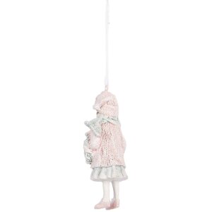 Clayre & Eef 6PR5659 Decoratiehanger Kind Roze 5x4x11 cm