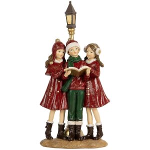 Clayre & Eef 6PR5681 Kerstkoor 14x9x28 cm Rood en Groen
