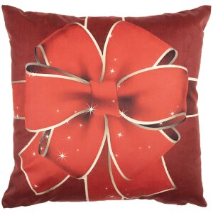 Clayre & Eef KT021.435 Kussensloop 45x45 cm Rood Goudkleurig