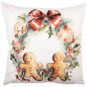 Clayre & Eef KT021.437 Kussensloop 45x45 cm Wit &...